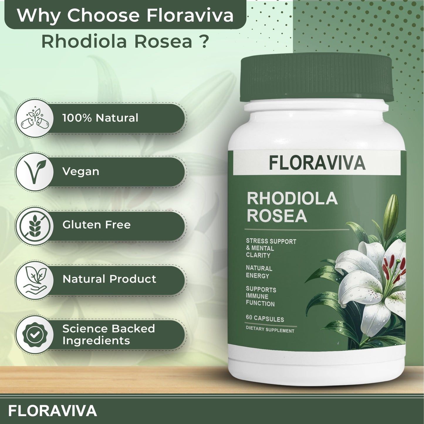 Floreviva® Rhodiola Rosea Capsules
